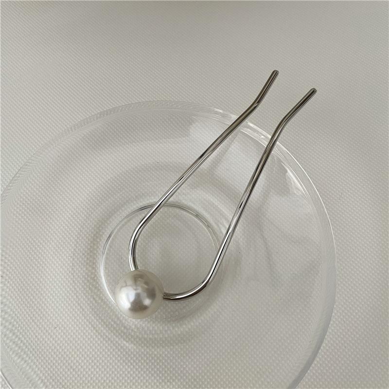 Fashion Hair Accessories Metal U Shape Hair Stick For Women Silver Gold Color Elegant Shell Enamel Hairpin Female Headwear Gifts