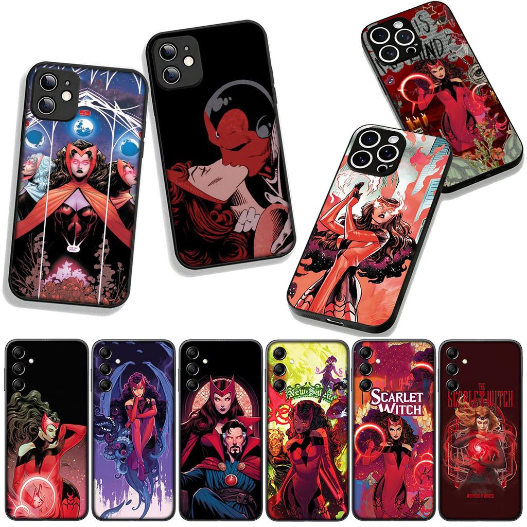 for Apple iPhone 17 16 11 Pro XS Max XR 6 7 8 Plus + 16E SE 2020 Air 5 SE2 Phone Cover Case M-Marvels Scarlet Witch Casing