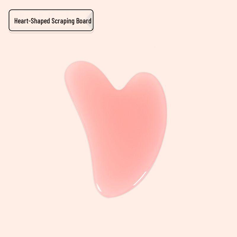 Rose Quartz Dual Roller & Heart-Shaped Resin Beauty Massager Set