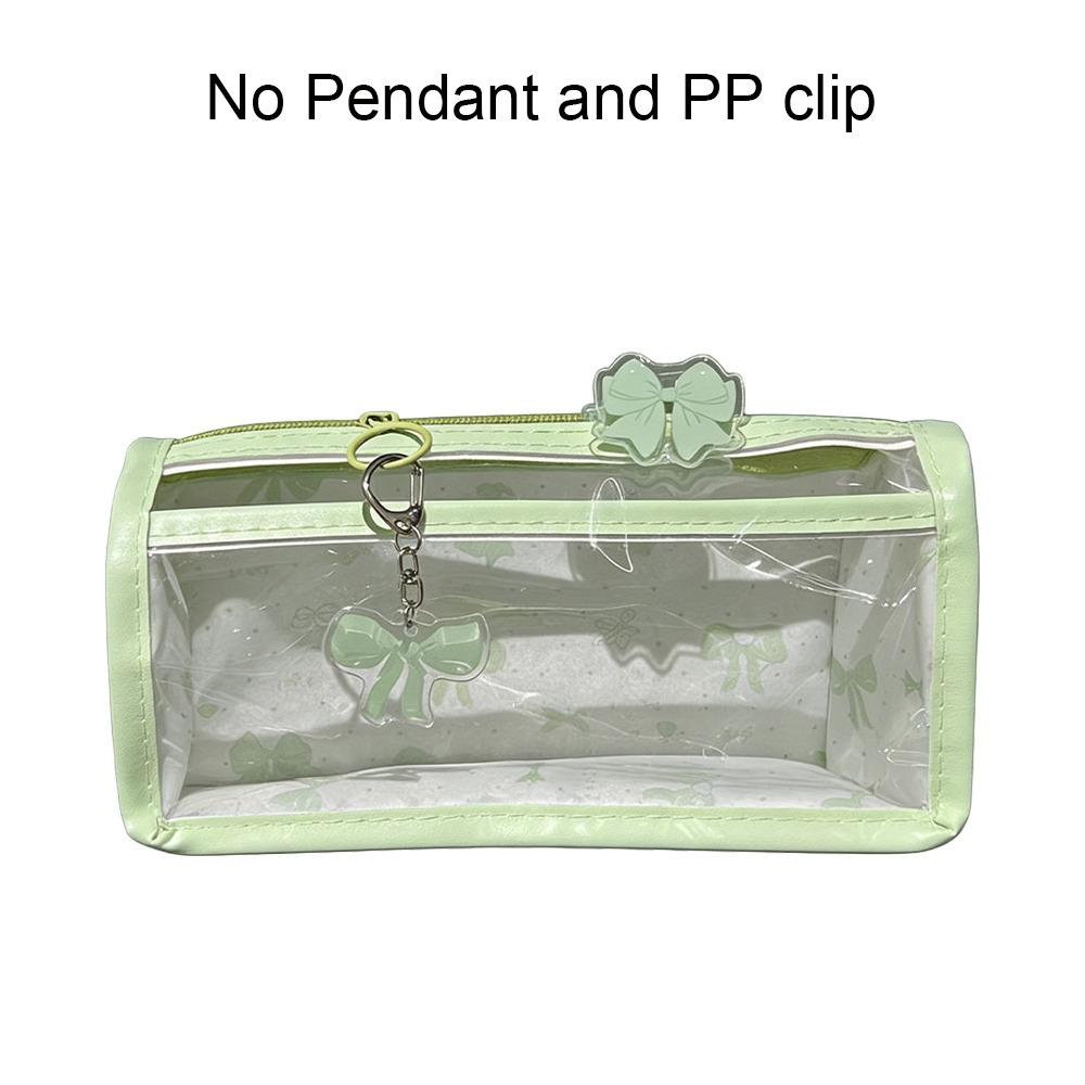 Bow Stationery Bag Transparent Storage Bag Cute Pen Box  Gift
