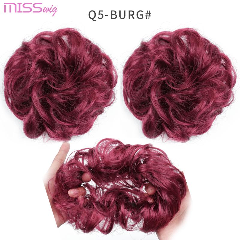 

MISS WIG Жіночі синтетичні гнучкі пучки для волосся Кучеряве хрустке шиньйон Еластичне брудне хвилясте обгортання