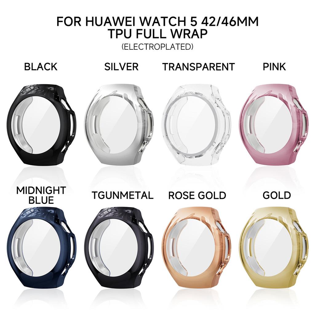 TPU Case for Huawei Watch 5/GT5/GT5 Pro 41/42/46mm - All-Around Protective Cover Screen Protector Anti-scratch Shell Accessories
