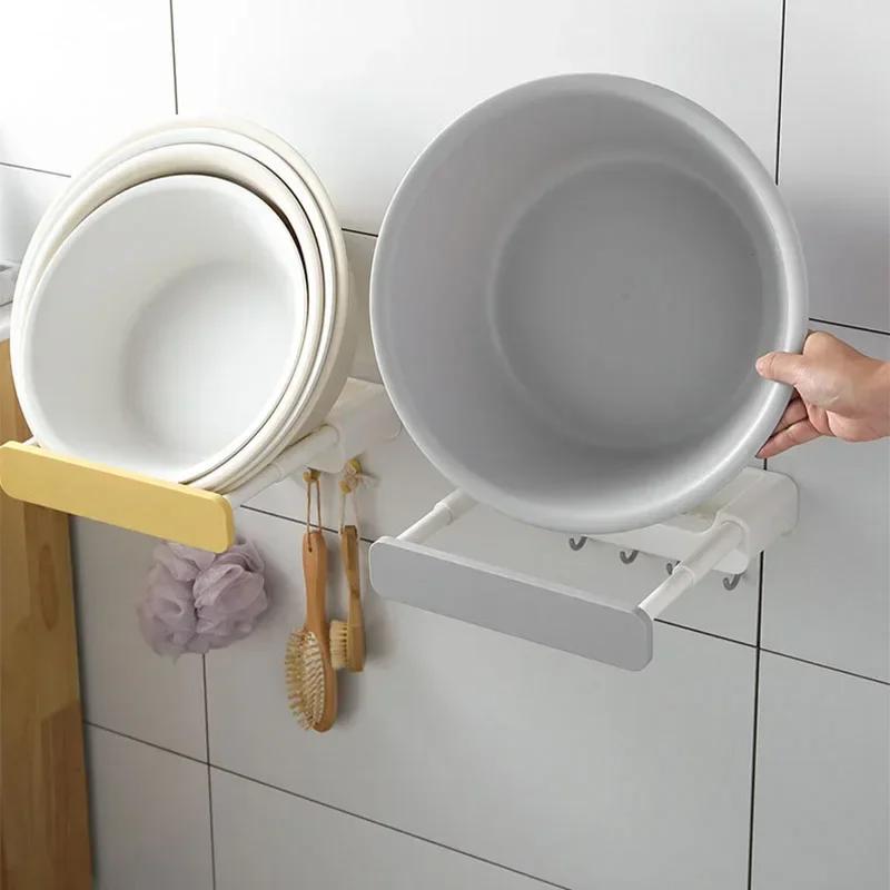 Skalierbarer Beckenhalter ohne Bohren Badezimmer-Ablageregal Badezimmer-Beckenhalter Multifunktionales Hängeregal Schuhregal