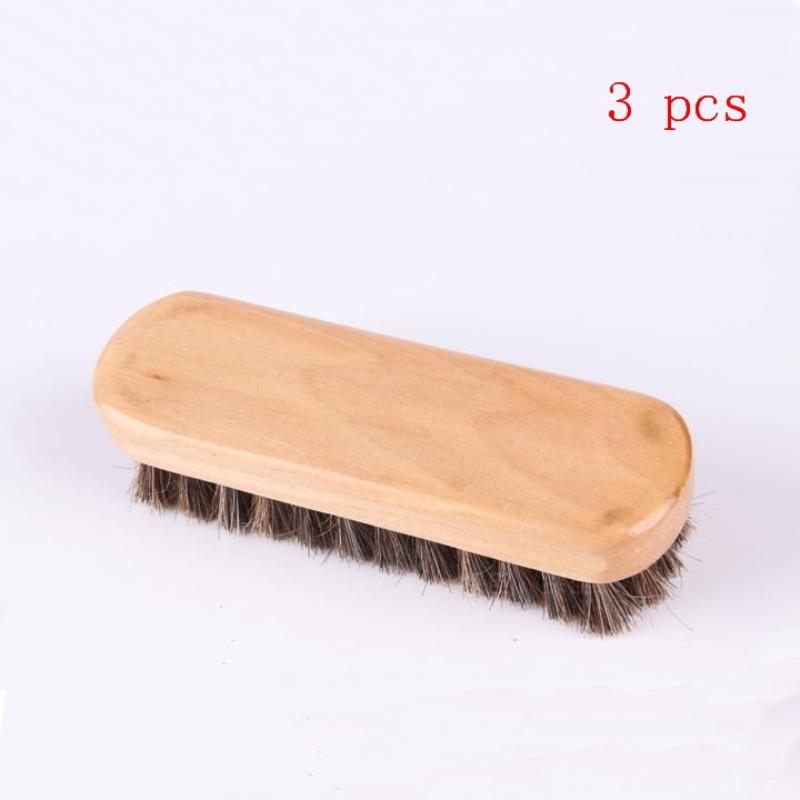 1/3Pcs Horse Hair Wood Brush Handle Dashboard Details Polishing And Cleaning Brush Leather Shoe Care And Cleaning Shoe Brush