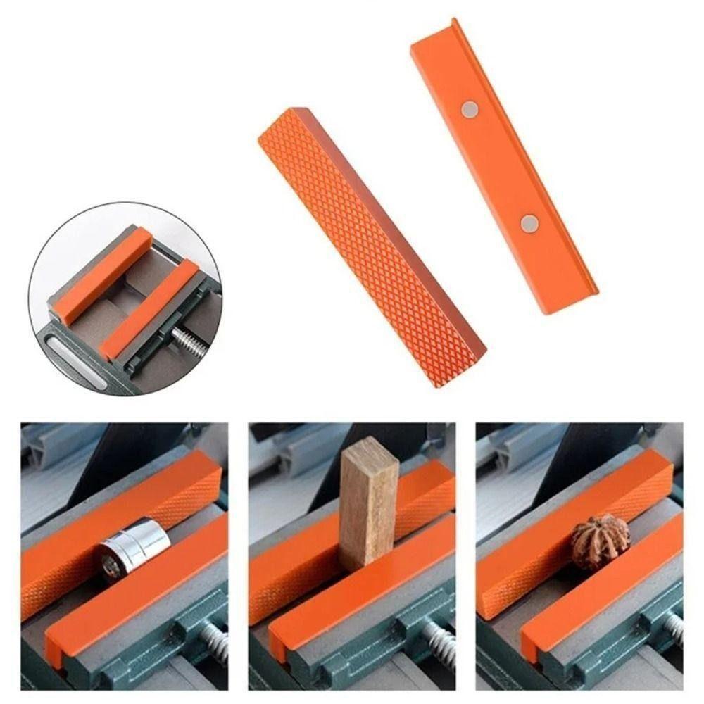 Nylon Vise Protection Strip Soft Jaws Magnetic Design Vise Jaw Rubber 4/5/6 Inch Multi-Grooved Bench Machine Tools Workshop Use