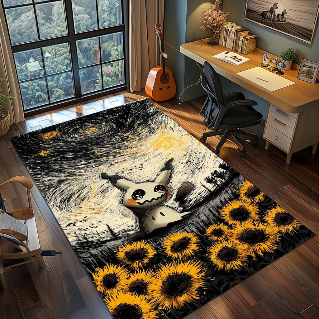 Pokemon Anime Rug Carpet Large Area Rug Non Slip Washable Floor Mat Gamer Room Bedroom Home Decor -QJY