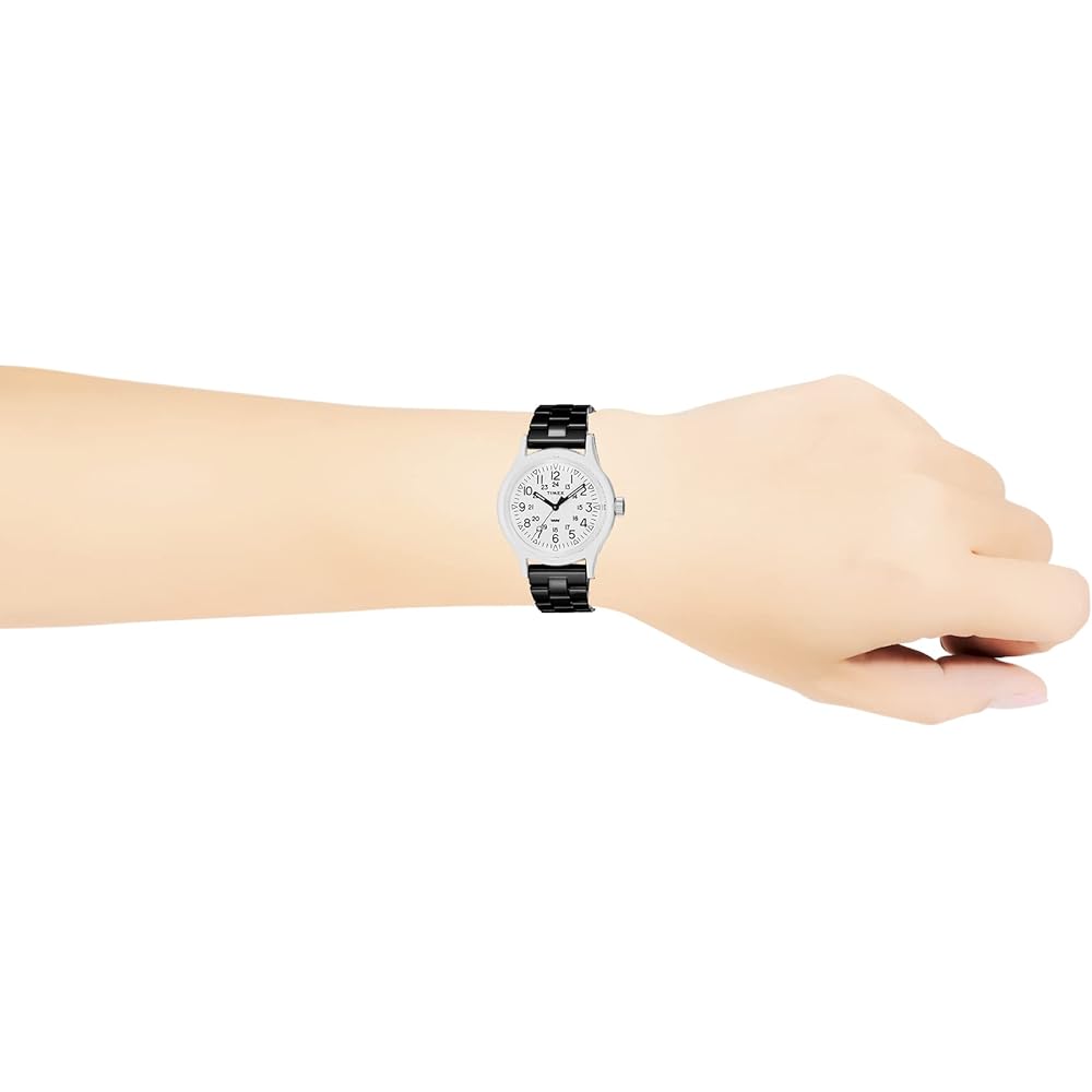 TIMEX Original Camper Classic Tile Collection Watch, White Dial, Resin Quartz, 36mm, America Watch TW2V19900-1, Unisex, Black