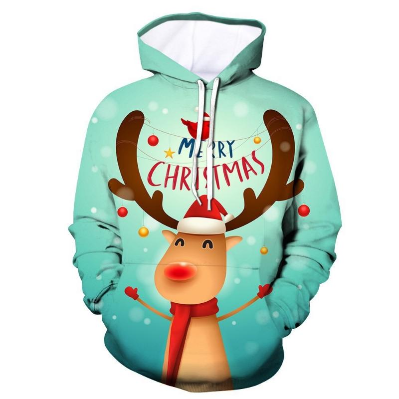 2026 Cross-border 3D Hot Digital Printed Women's Sweater Christmas Hooded Sweater Hot Sale Women's Clothing