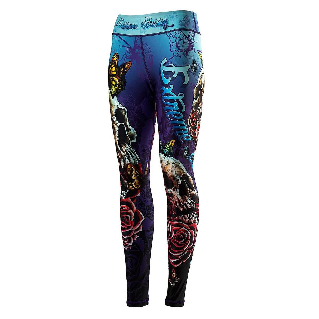 Women's Sports Leggings Skull 2 M Blue