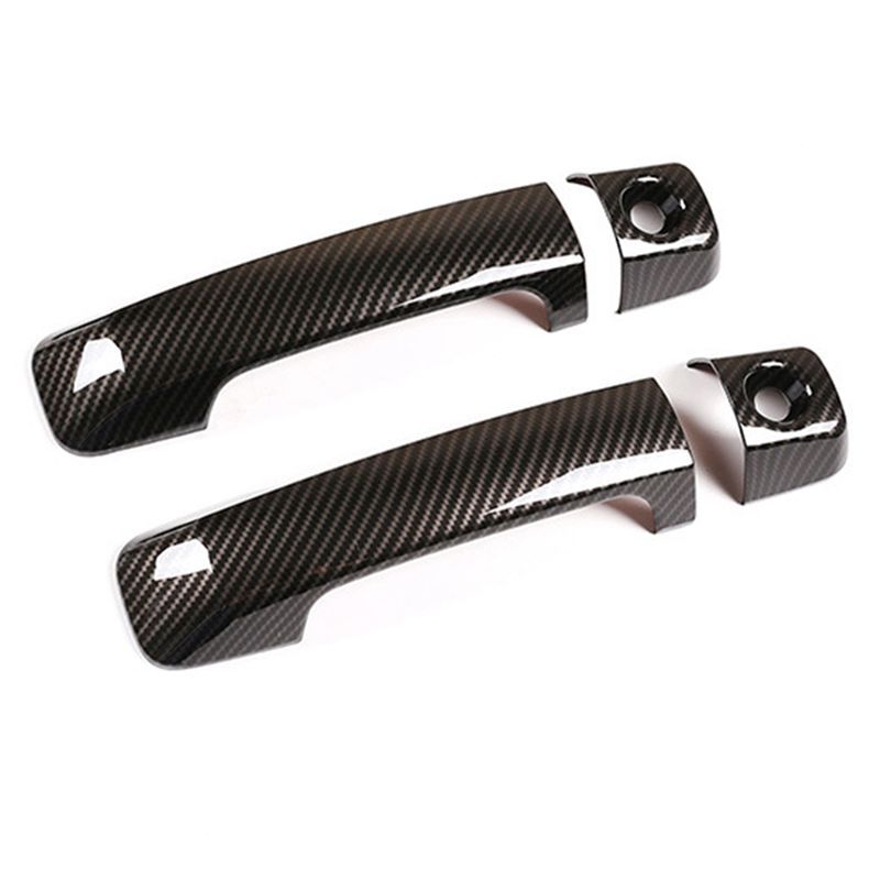 Authentic 2Pcs Carbon Fiber Handle Cover Trim Car Exterior Door Handle Cover Replacement Car Handle Cover For TOYOTA 2007- F