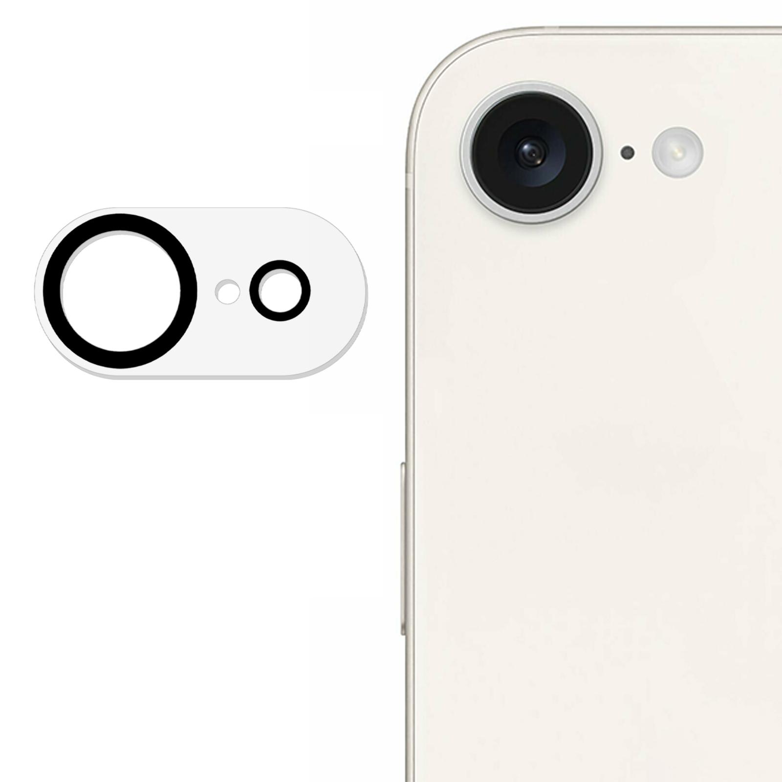 

Для iPhone 16e Захисник об єктива камери з дизайном чорного кола Загартоване скло Плівка для об єктива Type A