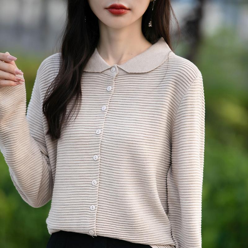 

Женский легкий кардиган из 50% шерсти и 50% шелка Mulberry — универсальный трикотаж на все 4 сезона для комфорта и стиля в любое время года XL бежевый