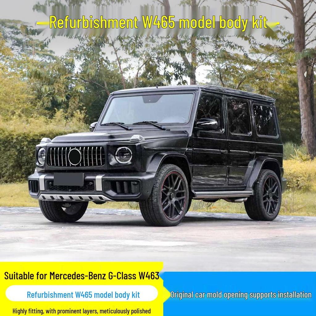 Compatible Mercedes-Benz G-Class (2007-2018, 463) Upgraded Front & Rear Bumpers, Grille, Hood, Body Kits for New 2025 Model (465)