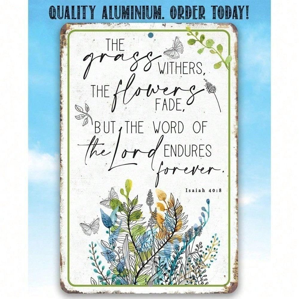 Metal Wall Art Bible Verse Poster Religious Home Decor Garden Sign