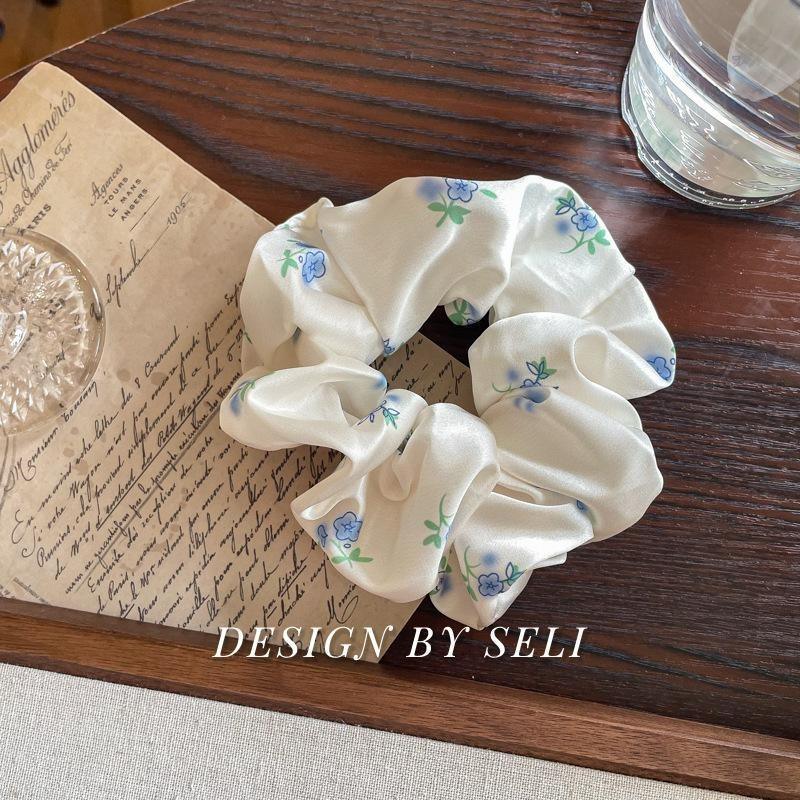 Scrunchie Multi Styles Floral Plaid Soft Fabric Minimalist Versatile Women Hair Tie Hair Accessories