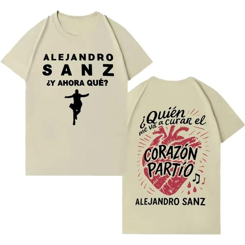 Donna Uomo Cantante Alejandro Sanz Moda Stampata Maglietta Manica Corta Unisex Hip Hop Punk Casual Abbigliamento Y2K Regalo per Fan