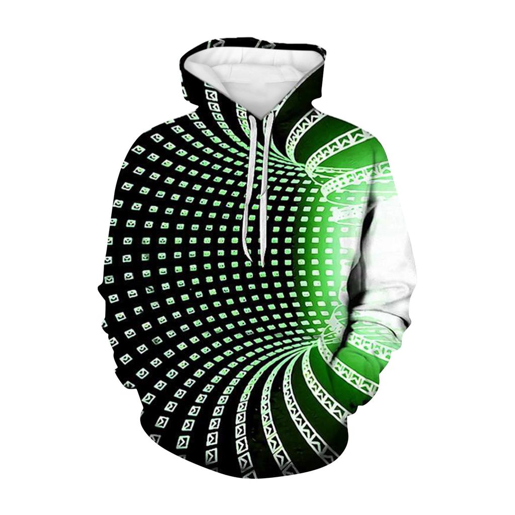 3D Sweater Vortex Print Long Sleeve Hoodie Men's Sportswear