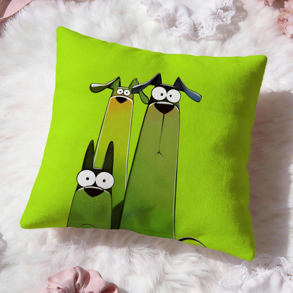 Cartoon Doberman Pinscher Cushion Cover Premium Comfort Reversible Pillow Cove -Two in One Design for Any Room & Car Interior