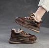 Fashion Genuine Leather Women Boots Lady Platform Flats Plush Warm Causal Autumn Winter Fashion Thick Bottom Sneakers Shoes