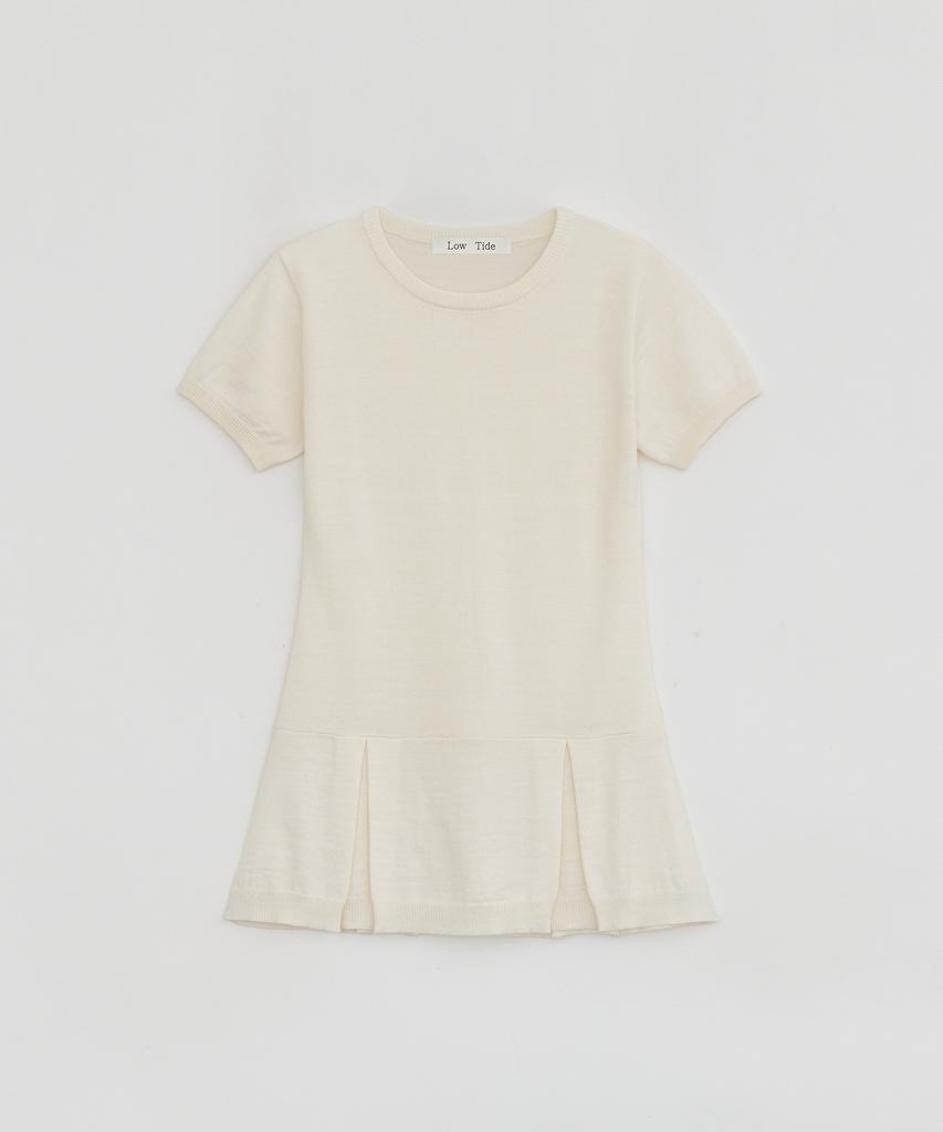 Loutaideu Half Sleeve Flare Knit [Ivory]