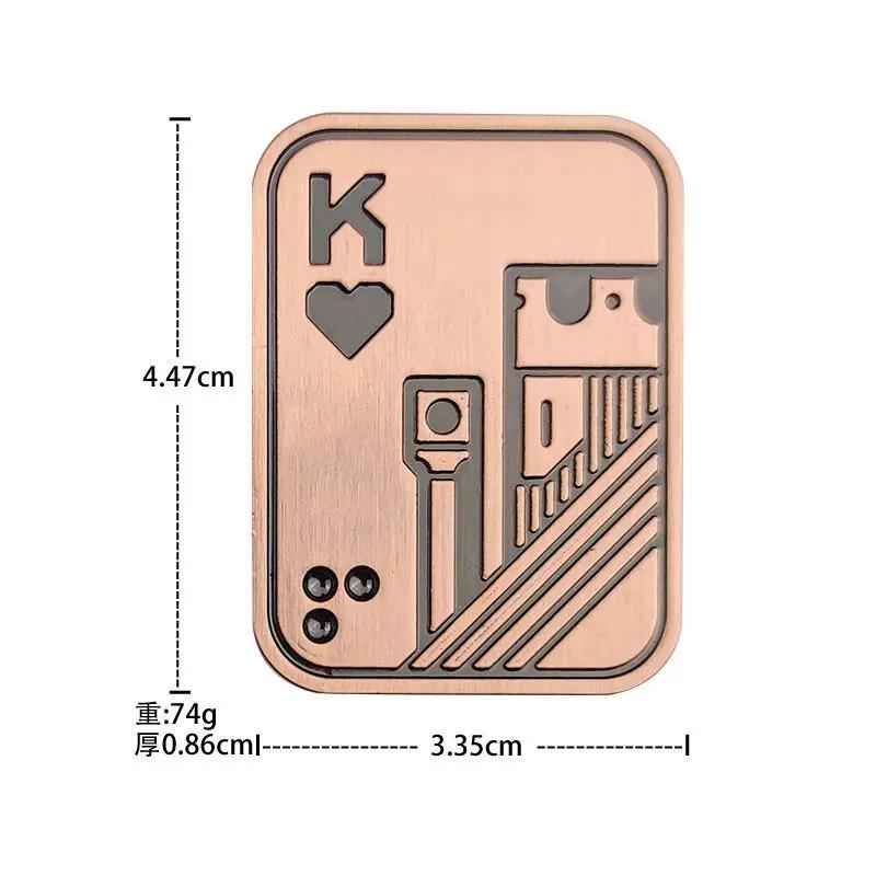 

1pc Fidget Haptic Coin Office Desk Toys Adults Gifts Poker EDC Metal Fidget Toys Metal Poker Push Card Slider Stress Relief Toy