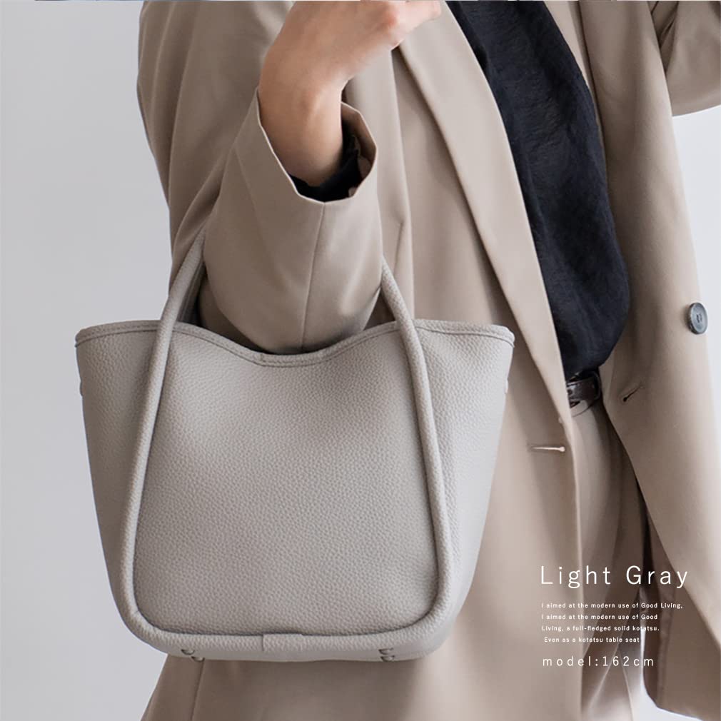 VITAFELICE Piping 2-Way Mini Tote Bag for Women, inb-10044p (Light Gray)