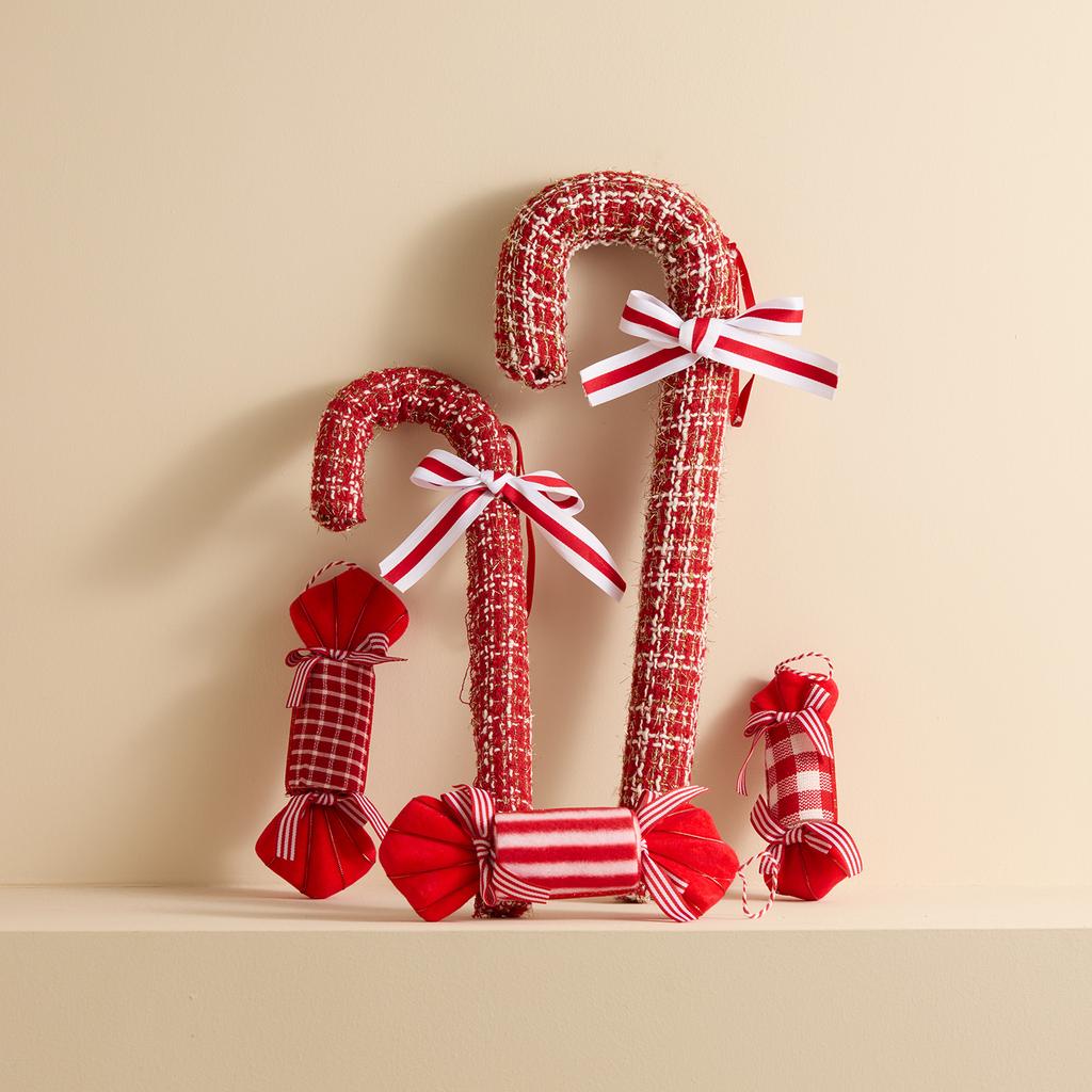 Christmas Decoration Red And White Candy Cane Grid Hot Air Balloon Xmas Tree Hanging Pendant Christmas New Year Party Ornament