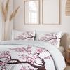 Pink Cherry Blossom Three-Piece Spring Flower Duvet Cover Girl Room Decoration Bedding