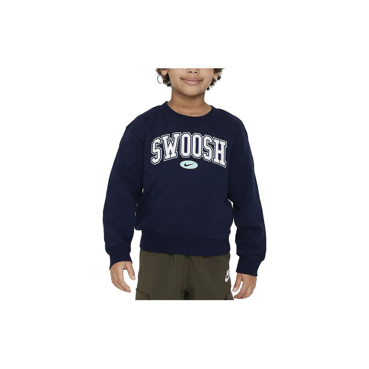 

Nike Swoosh Letter Crew Neck Casual Long Sleeve Sweatshirt Kids sweatshirt Dark-Navy FZ6539-410 6
