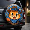 1pc, Cute Cartoon Cowboy Cat Print Car Tire Cover, Fashionable Universal Hubcap Protector, Spare Tire Protection, Perfect Fit, E