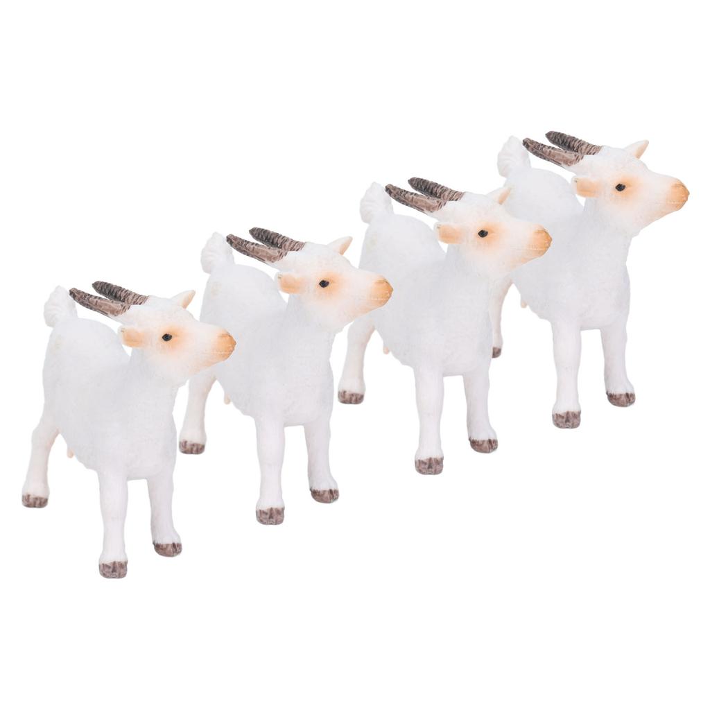 4pcs Goat Figurines Set Farm Animals Simulated Goat Model Toy Birthday Gift Decoration for Children