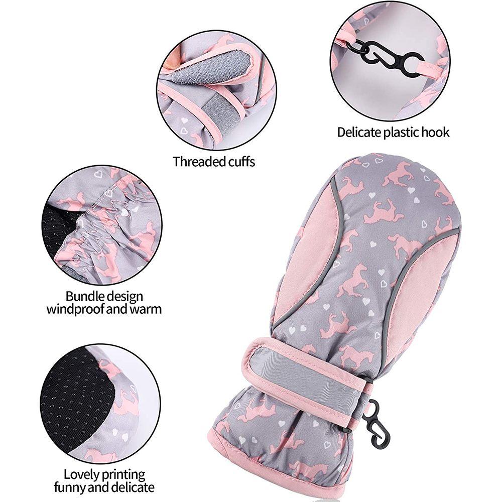 Warm Windproof Waterproof Outdoor Riding Long-sleeved Mitten Snow Snowboard Children Ski Gloves