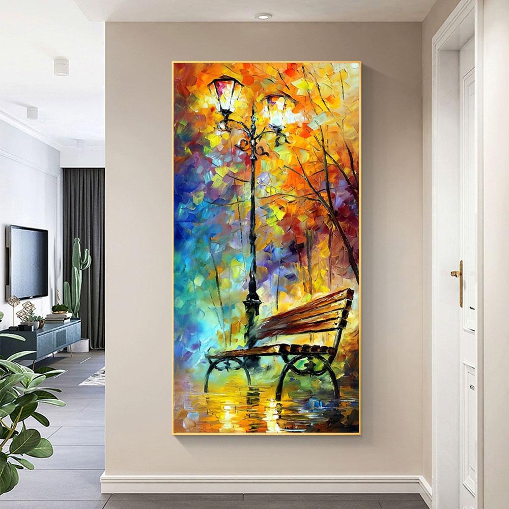 Abstract Streetlight Bench Canvas Painting Living Room Wall Decor Bedroom Wall Art Posters For Home Decoration