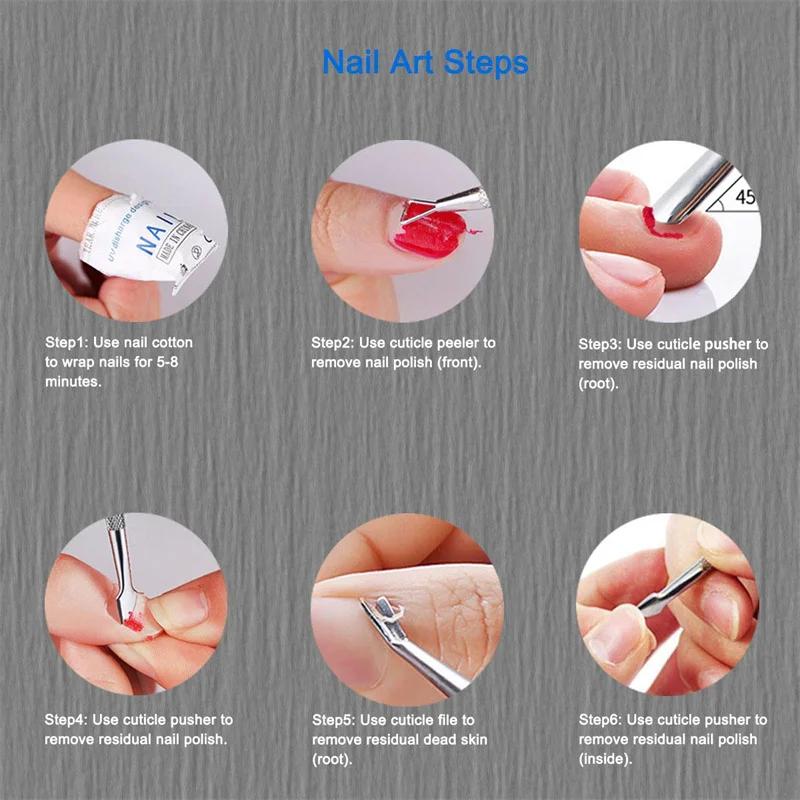 Manicure Set Tool Cuticle Skin Scissors Steel Push Dead Leather Fork Nail Clipper Cleaning Nails Remover Pusher Pedicure Product