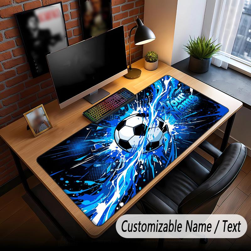 Soccer Theme Custom Mouse Pad Personalized With Name Text Customized Desk Mat For Office Home Decor