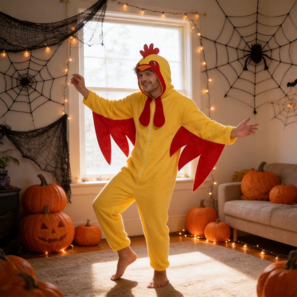 Halloween Chicken Cosplay Costume With Flannel Fabric For Stage Performers