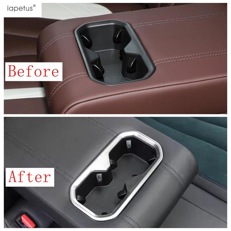 Rear Seat Water Cup Holder Frame Decor Cover Trim For Geely Monjaro Kx11 Manjaro  2024 Stainless Steel Interior Accessories