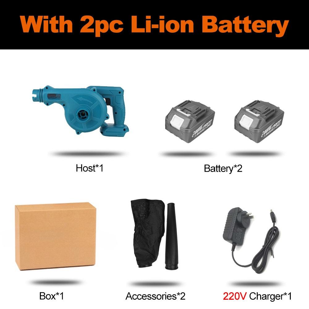 2 In 1 For 18V Battery 1500W 19000R/Min 288VF Cordless Air Blower Suction & Blowing Cleaner Electric Leaf Dust Collector