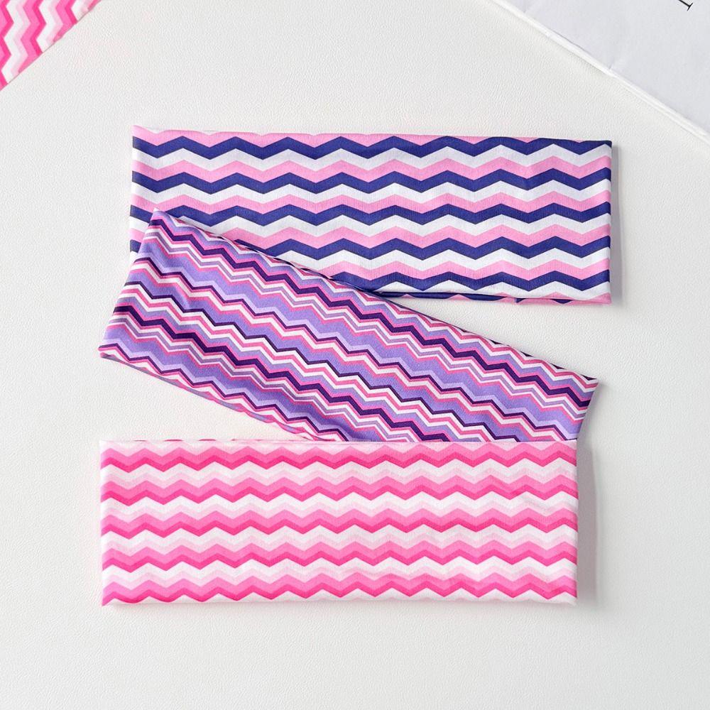 Sweat-absorbent Makeup Headband Wavy Stripe Sport Hairband Fashion Yoga Headband Daily Use