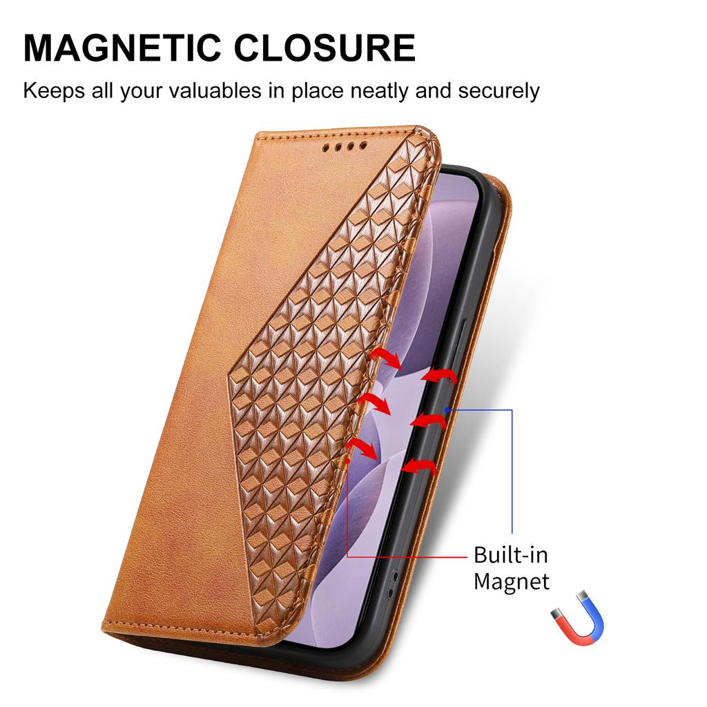 For Xiaomi Redmi 15C 5G (EU) (173mm)/4G (EU) (173mm) Case Calf Texture PU Leather Wallet Phone Cover with Wrist Strap