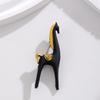 Minimalist Horse Brooch White Black Alloy Horse Lapel Pin Decorative Artistic Brooch Pin Outfit