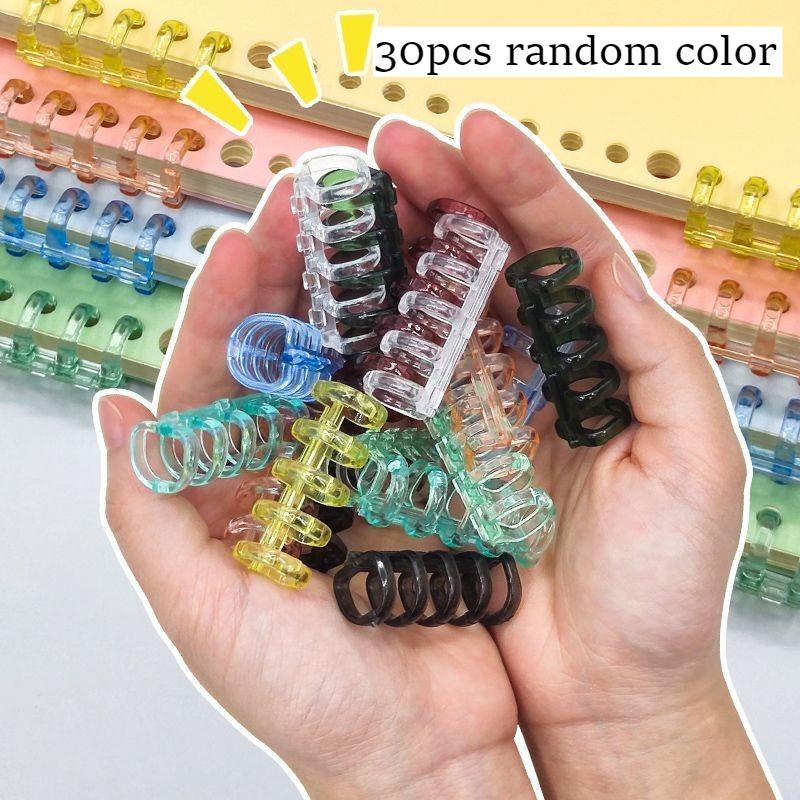 30 Loose-Leaf Binder Rings, Open-End Rings, Removable Fastening Binder Clips, Punched Loose-Leaf Rings