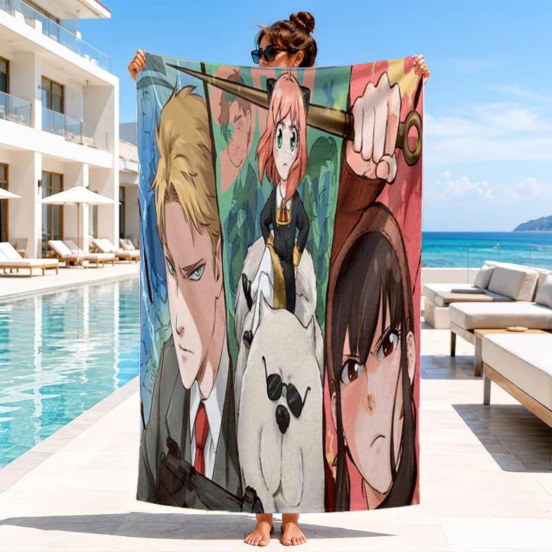 Cute anime spy Famliy Beach Towel, Microfiber Beach Towel, Perfect For Pool, Beach, Travel, Home Decor Beach Party Fan gifts