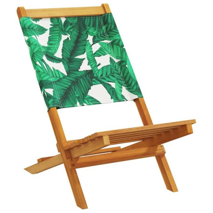 VidaXL Folding Garden Chairs Set of 4 Green Fabric and Solid Wood, Garden Seat, Patio Chair, Dining Chair of 3214649