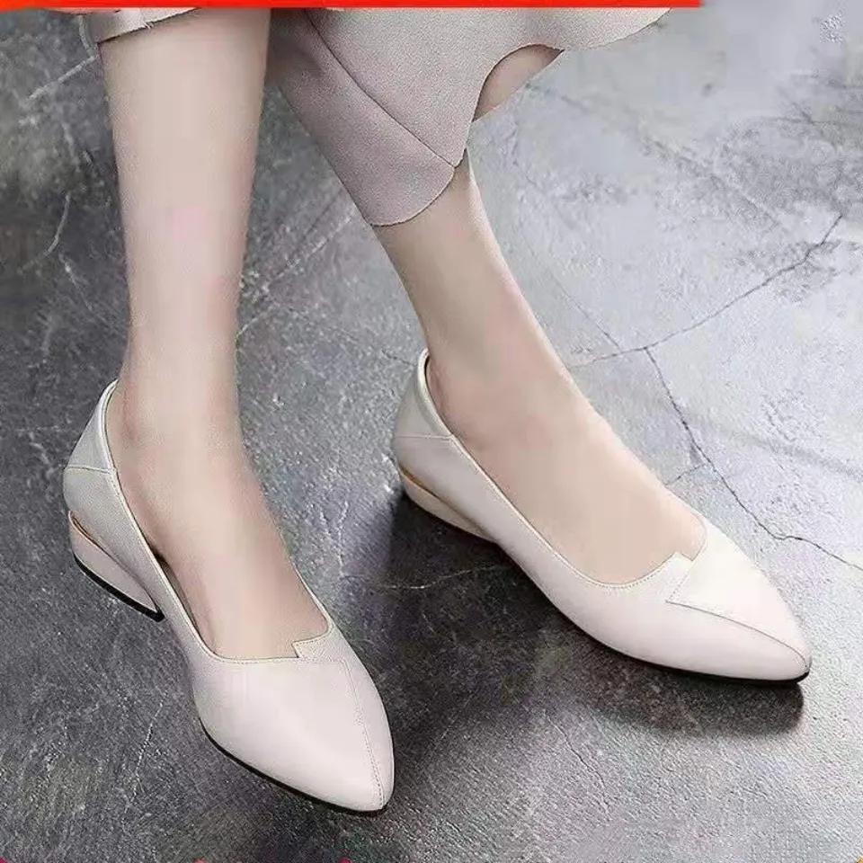 women fashion sweet yellow spring & summer slip on anti skid shoes lady black plus size comfort office shoes ab522