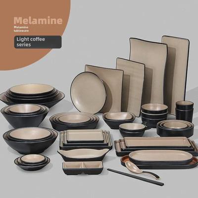 Shatter-Resistant Rectangular Melamine Barbecue Plate, Japanese-Style, Imitation Porcelain, Ideal for Hot Pot or Restaurant Use