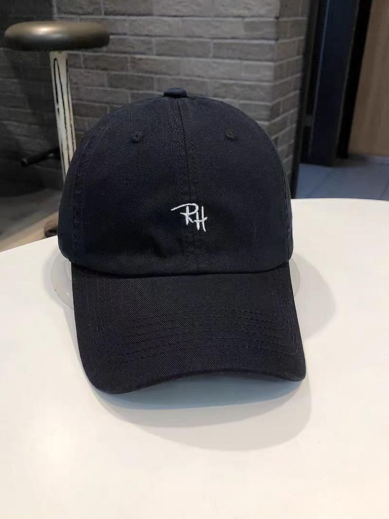 Baseball cap female Korean version simple RH letter washed curved brim hat street versatile style youth cap