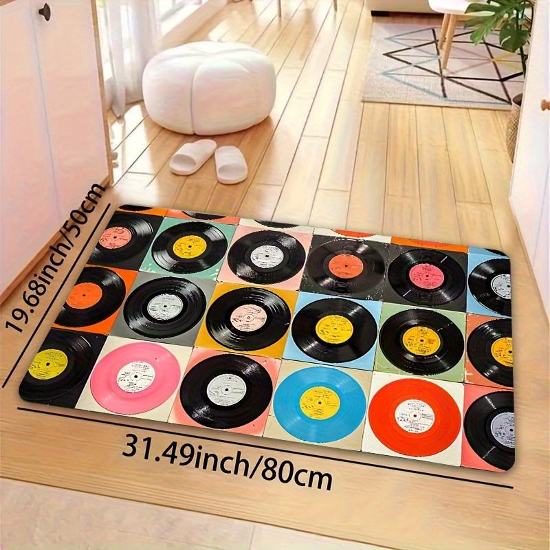 

Multi-colored carpet inspired by records - suitable for hallways, living rooms, bedrooms, and kitchens - machine washable - rectangular shape - 8mm 19.69*31.49Inch 50*80cm чёрный