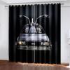 Car   Printing Woven Curtains Bedroom Blackout Curtains with Two Independent Curtains On The Left and Right