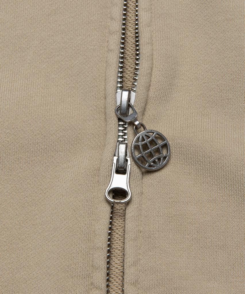 Lmc Washed Og Applique Zip Up Hoodie Beige